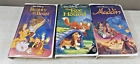 DISNEY Black Diamond VHS Lot 3 Aladdin Beauty Beast Fox And Hound