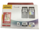 Genuine Canon PG-240XL/CL-241XL Black & Tri-Color High Yield Ink Sealed Box