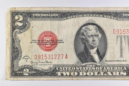 Crisp - 1928-G Red Seal $2 United States Note - Better Grade $2 *292