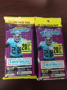 2021 Panini Absolute NFL Football Factory Sealed Cello Pack Lot of Two Packs