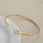 Thin Cuff Bangle Hook Bracelet Gold Plated Open Clasp Oval Inspiration