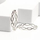 925 Sterling Silver Twist Infinity Celtic-Knot Oval Hoop Earrings for Women 30MM
