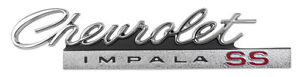 1966 Chevy Impala Super Sport Trunk Emblem 1 Piece Design SS