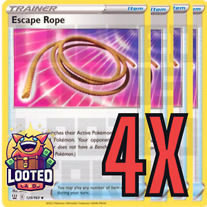 4x Escape Rope 125/163 x4 - Battle Styles - Pokemon TCG - Playset - NM