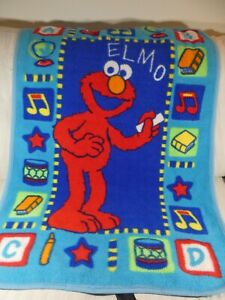 RARE Sesame Street Elmo Chalk Chalkboard Blanket Fleece Toddle Throw Star Book