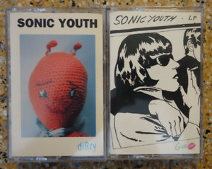 SONIC YOUTH - 2 Cassette Tape Lot - GOO & DIRTY Geffen Alternative Rock TESTED
