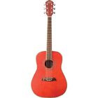 Oscar Schmidt OGHSTR 1/2 Size Steel-String Acoustic Guitar, Transparent Red