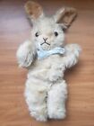 ANTIQUE MOHAIR RABBIT W/ BEADED EYES OLD VINTAGE TOY STUFFED BUNNY 12 
