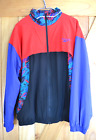 Reebok Jacket Mens Size Large Blue/red Full Zip Logo Multi Color Nylon Vintage