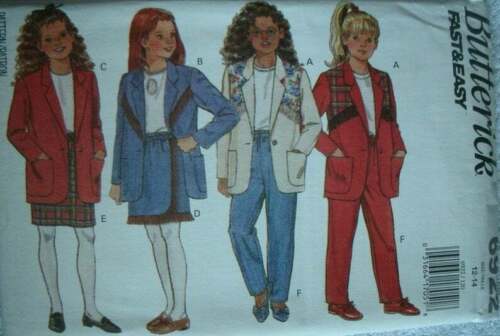 PATTERN Butterick Sewing Girls' Jacket, Skirt & Pants Size 12-14 NEW OOP Vintage
