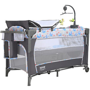 VEVOR Baby Bassinet Bedside Crib 77lbs Load Capacity Foldable Bedside Sleeper
