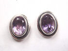 Faceted Amethyst 925 Sterling Silver Oval Stud Earrings Small