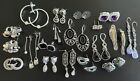Vintage Now Signed Pierced Silver Tone Earrings Lot Of 18 All (but 1) Signed
