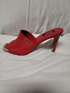 DKNY Women's Open Toe Fashion Pump Heel Sandal Heeled, Red Bronx, Size 8.5