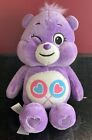 New ListingCare Bear Purple Winking Share Bear 10 inch Perfect Condition