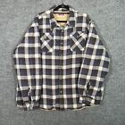 Wrangler Shirt Jacket Men 2XL XXL Plaid Flannel Fleece Lined Shacket Ranchwear
