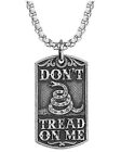 Montana Silversmiths Men's Don't Tread On Me Dog Tag Necklace  Silver