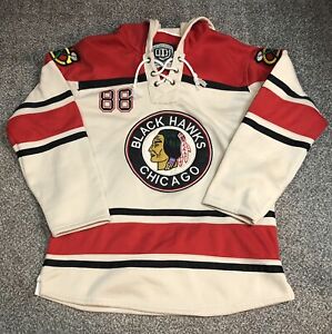 Patrick Kane #88 Chicago Blackhawks Size L NHL Old Time Hockey Hoodie Jersey