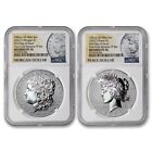 Set of 2 2023-S $1 Reverse Proof Silver Morgan/Peace Dollars NGC PF70 FDOI coins