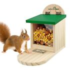 Wooden Squirrel Feeder Box,Squirrel Feeders for Outside Green-1pk