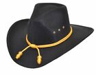 NEW! Black Faux Felt Cowboy Hat - Adult - Pinch Front with Cavalry Band