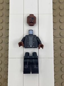 LEGO® Minifig sh585b - Nick Fury - Gray Sweater and Black Trench Coat