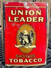 Vintage Union Leader smoking tobacco ORIGINAL Tin Tacker Sign!!  General Store