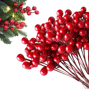 Artificial Berries Red Pip Berry Stems Spray for DIY Crafts – Wreath, Garland, C