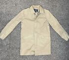 Abercrombie & Fitch Parka Trench Jacket Mens Small Beige Tan Coat Full Button