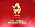 Vintage Danbury Mint Gold Christmas Ornaments 1993, Lot of 12 with box