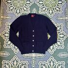 NORDSTROM Sweater Cardigan 100% Merino Wool Buttons Pockets Sz L Navy Blue EUC
