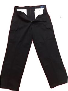 Lot 2 Cintas Comfort Flex Black Cargo Work Pants Size 38x30 #270-35 Relaxed Fit