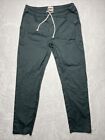 Pact Mens Drawstring Waist Twill Chinos Organic Cotton Pants Forest Green L