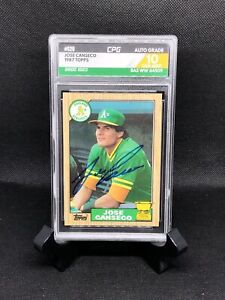 Jose Canseco 1987 Topps #620 Auto (Beckett CPG Authenticated)