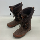 The North Face Brown Fur Lined Suede Tall Snow Boots Women Size 7 Preowned