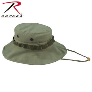 Vintage Vietnam OD Army Boonie Hat 100% Cotton Ripstop Rothco 5910