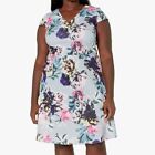 Adrianna Papell 16W Women's Mystic Floral Fit and Flare Dress