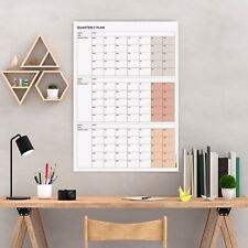 Undated Quarterly Wall Calendar, MONDAY Start, Quarterly Planner, 90 Day Planner