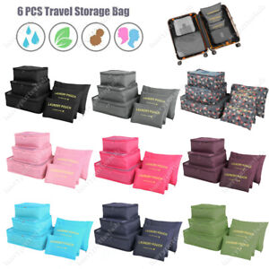 6PCS Luggage Packing Cubes Organizer Suitcase Set For Travel and Storage Clothes