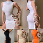 Sexy Women Hollow Out Mesh See-Through Long Dress Bodycon Party Club Nightwear ~