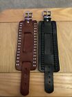 Two Nemesis Extra Wide Faded Weaved Leather Cuff Watch Band Bracelet Strap