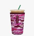 JavaSok Medium Reusable “Pink Camo” Insulator Sleeve For Iced Coffee & Soda Gift