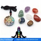 Natural 7 Chakra Healing Crystal Tumbled Stone Orgone Energy Pendant Jewelry Set