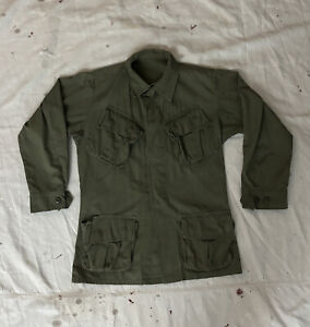 Vintage 1960s Vietnam OG 107 Slant Pocket Jungle Jacket Shirt Ripstop S/M