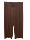 CAbi Women's Cropped Pants Small Chocolate Brown Stretch Jersey Style 894