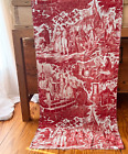 Antique French Red Toile Pelmet 1820 Toile Fabric Wedding Country Cottage Farm
