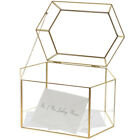 OnDisplay Luxe Gold Frame Glass Wedding Card Box w/Lid - Gift/Money Keep Box