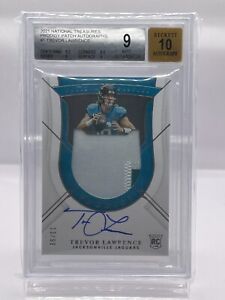 2021 National Treasures Trevor Lawrence Prodigy RPA /99 Beckett 9 Rookie Auto 10