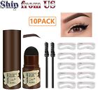 Waterproof Eyebrow Stamp and 10PCS Card Stencil Kit Long Lasting Instantly Color