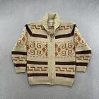Vintage 70s Pendleton High Grade Western Wear Zip Up Sweater Cardigan Size Large
